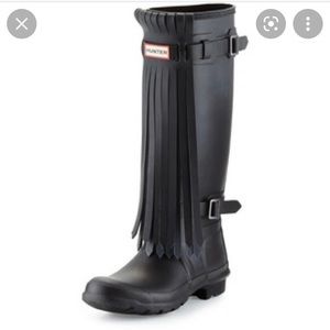 Authentic hunter tall fringe rain boots